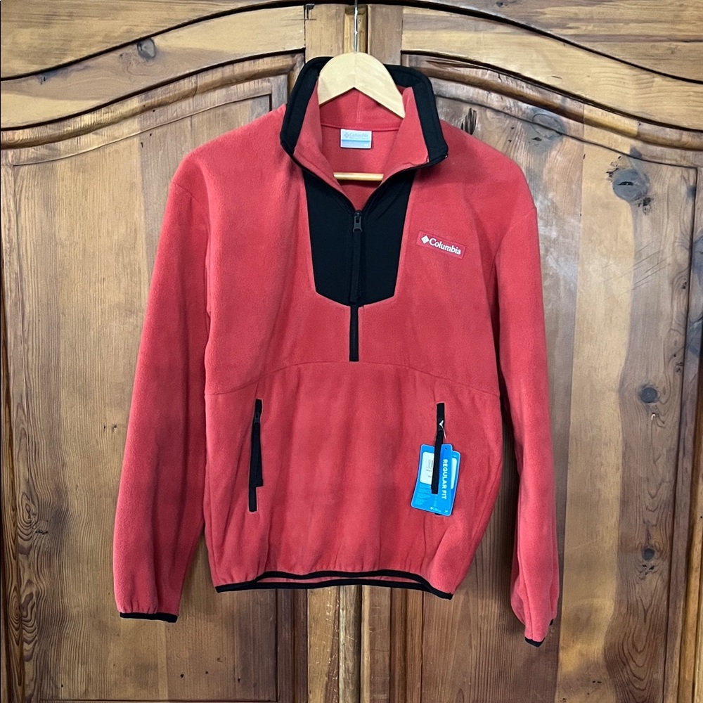 NWT Columbia Coral and Black Fleece Pullover XS